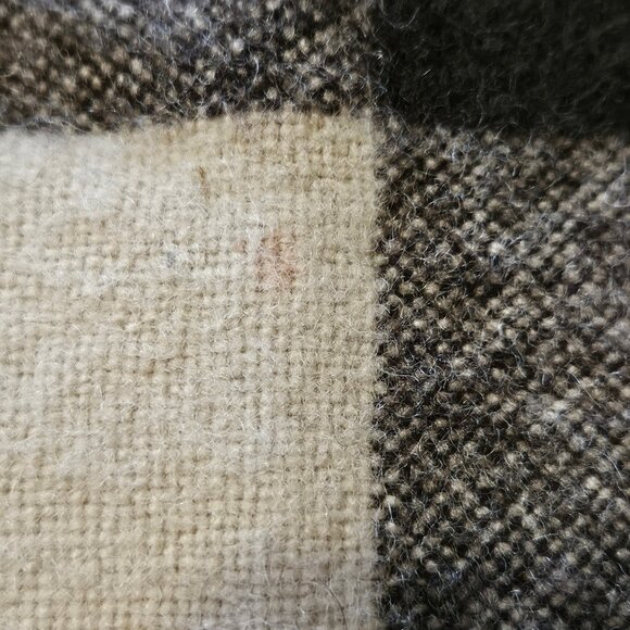 Vintage, traditional, woven wool, fringed blanket, picnic blanket, throw, browns - Picture 6 of 8